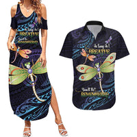 As Long As I Breathe You'll Be Remembered Couples Matching Summer Maxi Dress and Hawaiian Shirt Dragonflies Memorial - Polynesian Pattern LT14 Black - Polynesian Pride