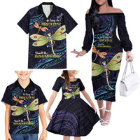 As Long As I Breathe You'll Be Remembered Family Matching Off The Shoulder Long Sleeve Dress and Hawaiian Shirt Dragonflies Memorial - Polynesian Pattern LT14 - Polynesian Pride