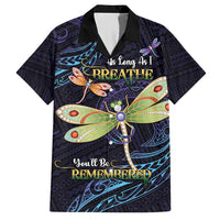 As Long As I Breathe You'll Be Remembered Family Matching Short Sleeve Bodycon Dress and Hawaiian Shirt Dragonflies Memorial - Polynesian Pattern LT14 Dad's Shirt - Short Sleeve Black - Polynesian Pride