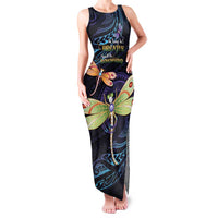 As Long As I Breathe You'll Be Remembered Family Matching Tank Maxi Dress and Hawaiian Shirt Dragonflies Memorial - Polynesian Pattern LT14 Mom's Dress Black - Polynesian Pride