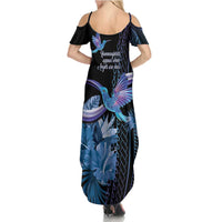 Polynesian Memorial Family Matching Summer Maxi Dress and Hawaiian Shirt Hummingbirds Appear When Angels Are Near LT14 - Polynesian Pride