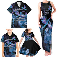 Polynesian Memorial Family Matching Tank Maxi Dress and Hawaiian Shirt Hummingbirds Appear When Angels Are Near LT14 - Polynesian Pride