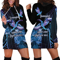 Polynesian Memorial Hoodie Dress Hummingbirds Appear When Angels Are Near LT14 - Polynesian Pride