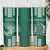 Hawaii Football Skinny Tumbler Kakau Rainbow Warriors Helmet LT14 - Polynesian Pride