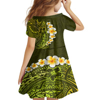 Lime Green Tropical Plumeria With Galaxy Polynesian Art Family Matching Tank Maxi Dress and Hawaiian Shirt LT14 - Polynesian Pride
