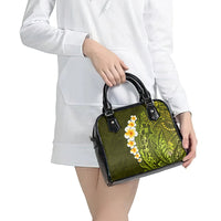 Lime Green Tropical Plumeria With Galaxy Polynesian Art Shoulder Handbag LT14 - Polynesian Pride