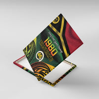 Vanuatu 1980 Canvas Wall Art Hapi 46 Yia Indipendens Anivesari LT14 With Frame Black - Polynesian Pride