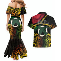 Vanuatu 1980 Couples Matching Mermaid Dress and Hawaiian Shirt Hapi 45 Yia Indipendens Anivesari LT14 - Polynesian Pride