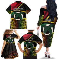 Vanuatu 1980 Family Matching Off The Shoulder Long Sleeve Dress and Hawaiian Shirt Hapi 45 Yia Indipendens Anivesari LT14 - Polynesian Pride