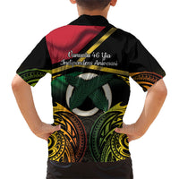 Vanuatu 1980 Family Matching Puletasi and Hawaiian Shirt Hapi 45 Yia Indipendens Anivesari LT14 - Polynesian Pride