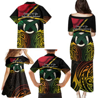 Vanuatu 1980 Family Matching Puletasi and Hawaiian Shirt Hapi 45 Yia Indipendens Anivesari LT14 - Polynesian Pride