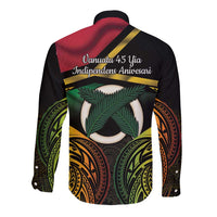 Vanuatu 1980 Long Sleeve Button Shirt Hapi 46 Yia Indipendens Anivesari LT14 - Polynesian Pride