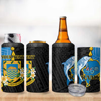 Tuvalu Independence Day 4 in 1 Can Cooler Tumbler Manuia te tutokotasi o Tuvaluan Dolphin Tattoo LT14 - Polynesian Pride