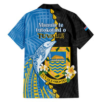 Tuvalu Independence Day Family Matching Off The Shoulder Long Sleeve Dress and Hawaiian Shirt Manuia te tutokotasi o Tuvaluan Dolphin Tattoo LT14 - Polynesian Pride