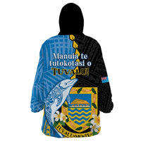 Tuvalu Independence Day Wearable Blanket Hoodie Manuia te tutokotasi o Tuvaluan Dolphin Tattoo LT14 - Polynesian Pride