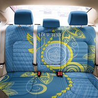 Personalised Palau Independence Day Back Car Seat Cover Belau Coat Of Arms Polynesian Curve Style LT14 - Polynesian Pride