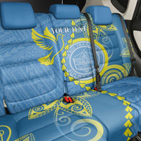 Personalised Palau Independence Day Back Car Seat Cover Belau Coat Of Arms Polynesian Curve Style LT14 - Polynesian Pride