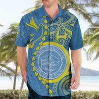 Personalised Palau Independence Day Hawaiian Shirt Belau Coat Of Arms Polynesian Curve Style LT14 - Polynesian Pride