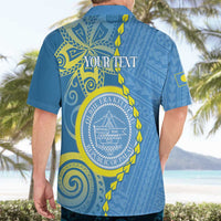 Personalised Palau Independence Day Hawaiian Shirt Belau Coat Of Arms Polynesian Curve Style LT14 - Polynesian Pride
