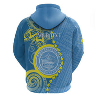 Personalised Palau Independence Day Hoodie Belau Coat Of Arms Polynesian Curve Style LT14 - Polynesian Pride