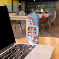 Personalised Fiji Day Skinny Tumbler Fijian Tapa Pattern Mix Tagimoucia - Blue Version LT14 - Polynesian Pride