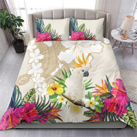 New Zealand Cacatua Galerita Bedding Set Aotearoa Cockatoo Tropical Flowers LT14 - Polynesian Pride