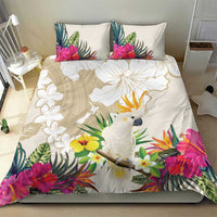 New Zealand Cacatua Galerita Bedding Set Aotearoa Cockatoo Tropical Flowers LT14 - Polynesian Pride