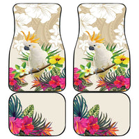 New Zealand Cacatua Galerita Car Mats Aotearoa Cockatoo Tropical Flowers LT14 - Polynesian Pride