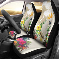 New Zealand Cacatua Galerita Car Seat Cover Aotearoa Cockatoo Tropical Flowers LT14 - Polynesian Pride