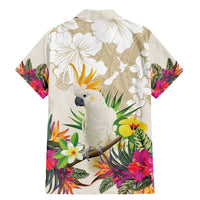 New Zealand Cacatua Galerita Family Matching Mermaid Dress and Hawaiian Shirt Aotearoa Cockatoo Tropical Flowers LT14 - Polynesian Pride