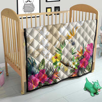 New Zealand Cacatua Galerita Quilt Aotearoa Cockatoo Tropical Flowers LT14 - Polynesian Pride