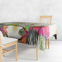 New Zealand Cacatua Galerita Tablecloth Aotearoa Cockatoo Tropical Flowers LT14 - Polynesian Pride