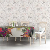 New Zealand Cacatua Galerita Tablecloth Aotearoa Cockatoo Tropical Flowers LT14 - Polynesian Pride