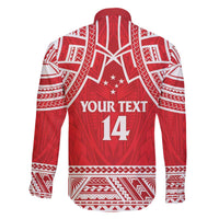 Samoa Rugby Custom Family Matching Off The Shoulder Long Sleeve Dress and Hawaiian Shirt Toa Samoa Pacific Sporty Red LT14 - Polynesian Pride