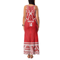 Samoa Rugby Custom Family Matching Tank Maxi Dress and Hawaiian Shirt Toa Samoa Pacific Sporty Red LT14 - Polynesian Pride