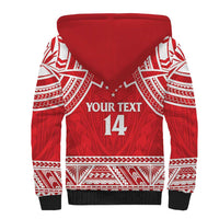 Samoa Rugby Custom Sherpa Hoodie Toa Samoa Pacific Sporty Red - Polynesian Pride