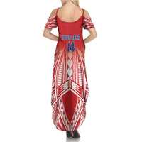 Toa Samoa Rugby Custom Family Matching Summer Maxi Dress and Hawaiian Shirt Samoa mo Samoa Polynesian Pacific Red - Polynesian Pride