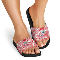 Toa Samoa Rugby Custom Slide Sandals Samoa mo Samoa Polynesian Pacific Red - Polynesian Pride
