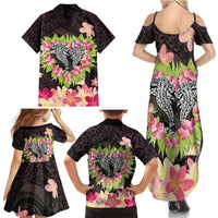 Polynesia Valentine's Day Family Matching Summer Maxi Dress and Hawaiian Shirt Hammerhead Shark Plumeria With Polynesian Pattern LT14 - Polynesian Pride