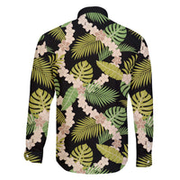 Black Hawaii Plumeria Lei With Tropical Leaves Family Matching Puletasi and Hawaiian Shirt LT14 - Polynesian Pride