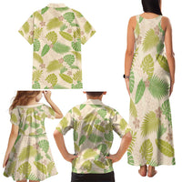 Beige Hawaii Plumeria Lei With Tropical Leaves Family Matching Tank Maxi Dress and Hawaiian Shirt LT14 - Polynesian Pride