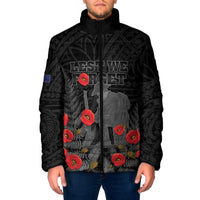 Personalised New Zealand ANZAC Day Padded Jacket Lest We Forget Soldier Memorial