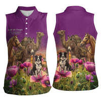 ANZAC Day Women Sleeveless Polo Shirt Lest We Forget The Animals Of War LT15 - Polynesian Pride