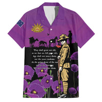 ANZAC Soldier and War Animals Family Matching Summer Maxi Dress and Hawaiian Shirt We Will Remember Them LT15 Dad's Shirt - Short Sleeve Purple - Polynesian Pride
