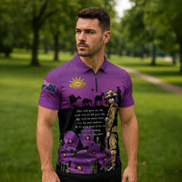 ANZAC Soldier and War Animals Zipper Polo Shirt We Will Remember Them