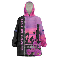 Personalised ANZAC War Animals Wearable Blanket Hoodie Lest We Forget Memorial