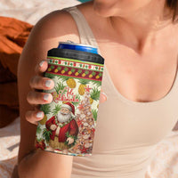 Hawaiian Santa Aloha Pineapple Christmas 4 in 1 Can Cooler Tumbler Mele Kalikimaka LT15 - Polynesian Pride