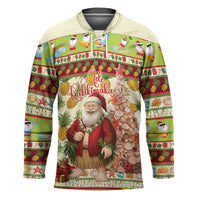 Hawaiian Santa Aloha Pineapple Christmas Hockey Jersey Mele Kalikimaka - Polynesian Pride