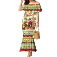 Hawaiian Santa Aloha Pineapple Christmas Mermaid Dress Mele Kalikimaka LT15 Women Cream - Polynesian Pride