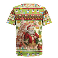 Hawaiian Santa Aloha Pineapple Christmas Rugby Jersey Mele Kalikimaka - Polynesian Pride
